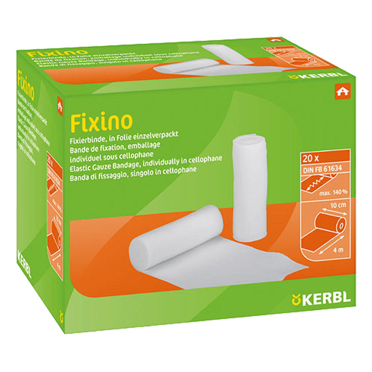 Kerbl Elastic Gauze Bandage Fixino 10 Cm X 4 M 20/box - Gauze Self-Adhering Wrap Bandage Cotton Pad Sanitary Cotton Kerbl - Canada