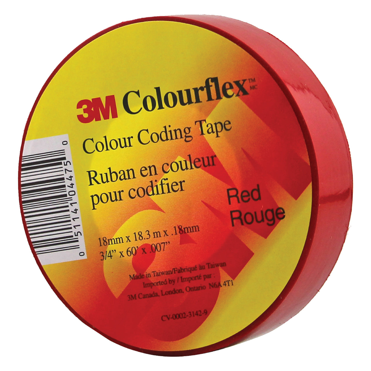 3M Colourflex Coding Tape 3/4X60 (Red) - Wound Dressing 3M - Canada