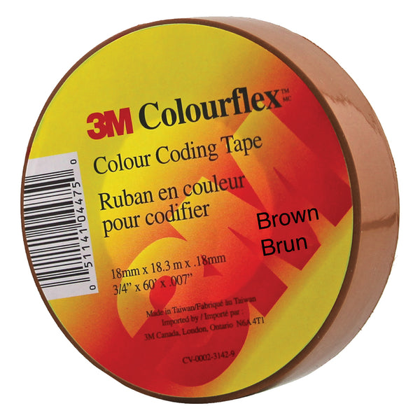 3M Colourflex Coding Tape 3/4X60 (Brown) - Wound Dressing 3M - Canada