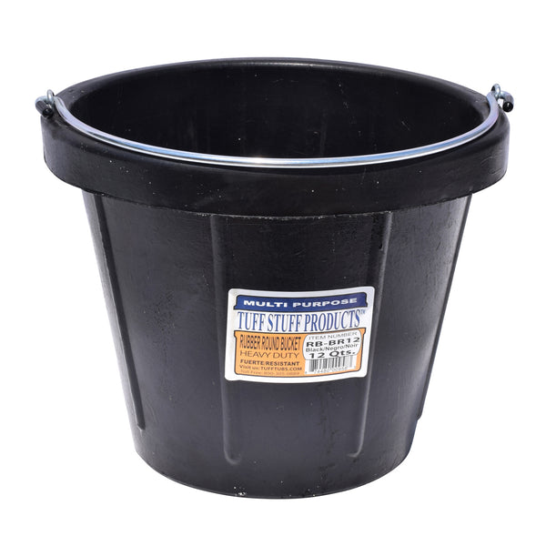 Tuff Stuff Rubber Round Bucket 12 Qts With Handle - Buckets Pails Feeders Scoops Tubs Bottles Tuff Stuff - Canada