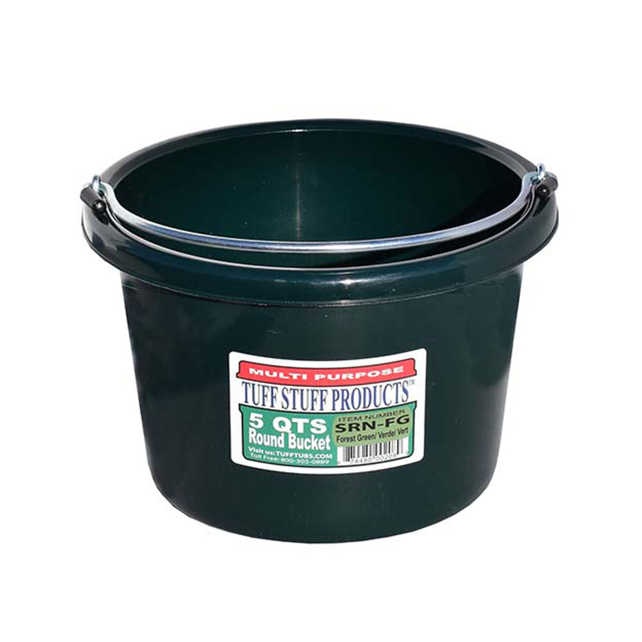 Tuff Stuff Small Round Bucket 5 Qts (Forest Green) - Buckets Pails Feeders Scoops Tubs Bottles Tuff Stuff - Canada