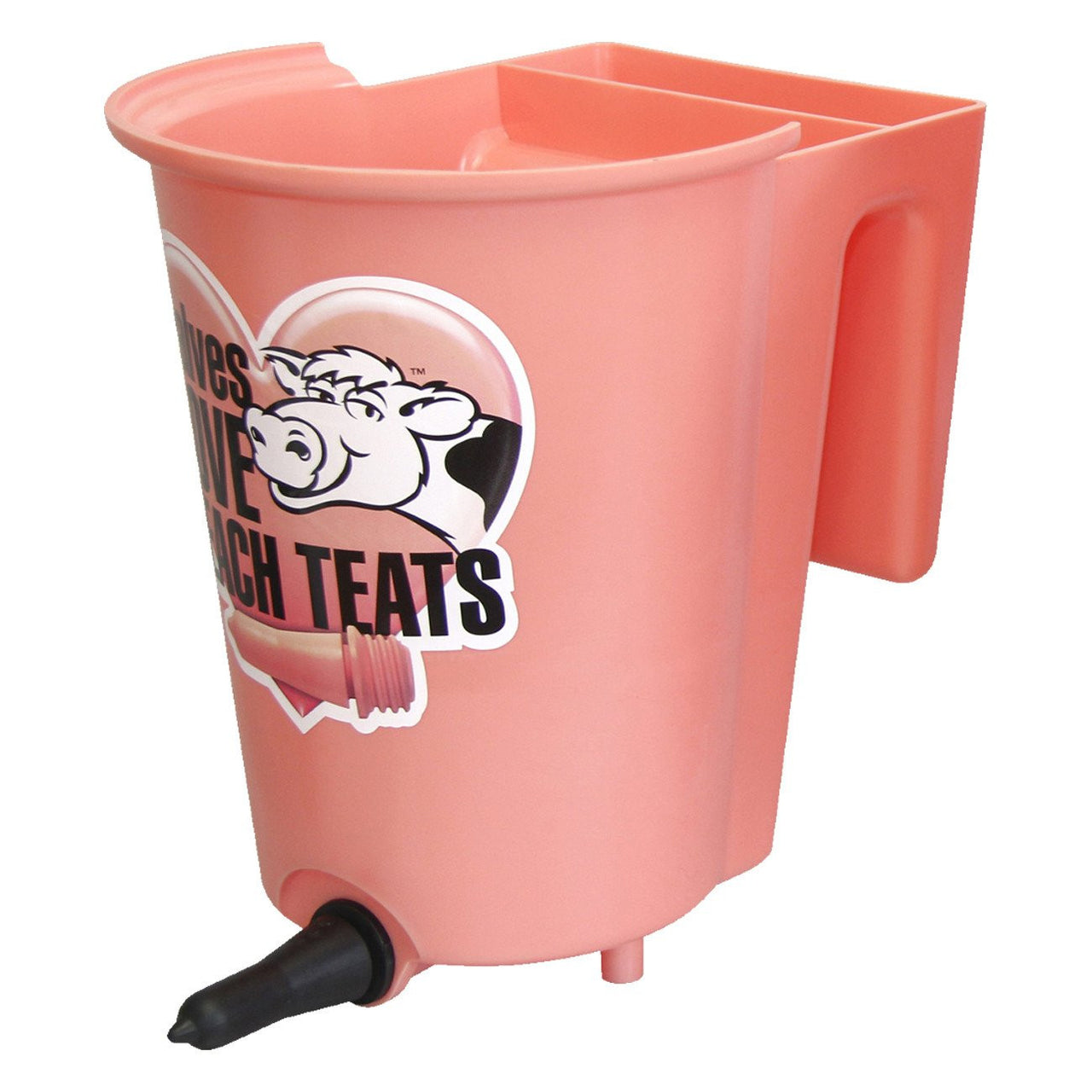 Peach Teats Single Teat Calf Bucket Non-Reversible 6L - Nursing Weaning And Fluid Feeding Peach Teats - Canada