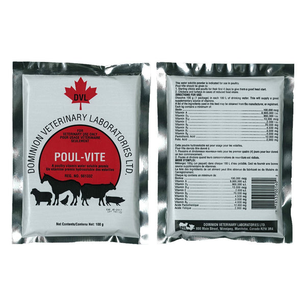 Dvl Poul-Vite 100G - Production Animal Supplements Dvl - Canada
