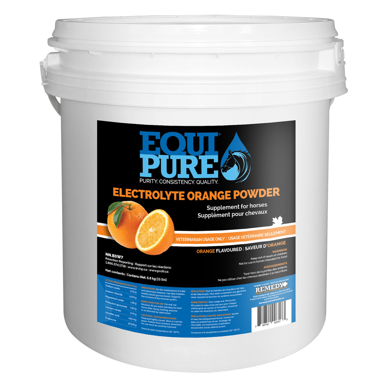 Equipure Electrolyte Orange Powder 6.82Kg - Electrolytes Equipure - Canada