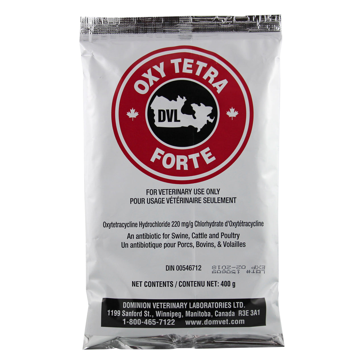 Dvl Oxy Tetra Forte Powder (220Mg/g) 400G - Pharmaceuticals Dvl - Canada
