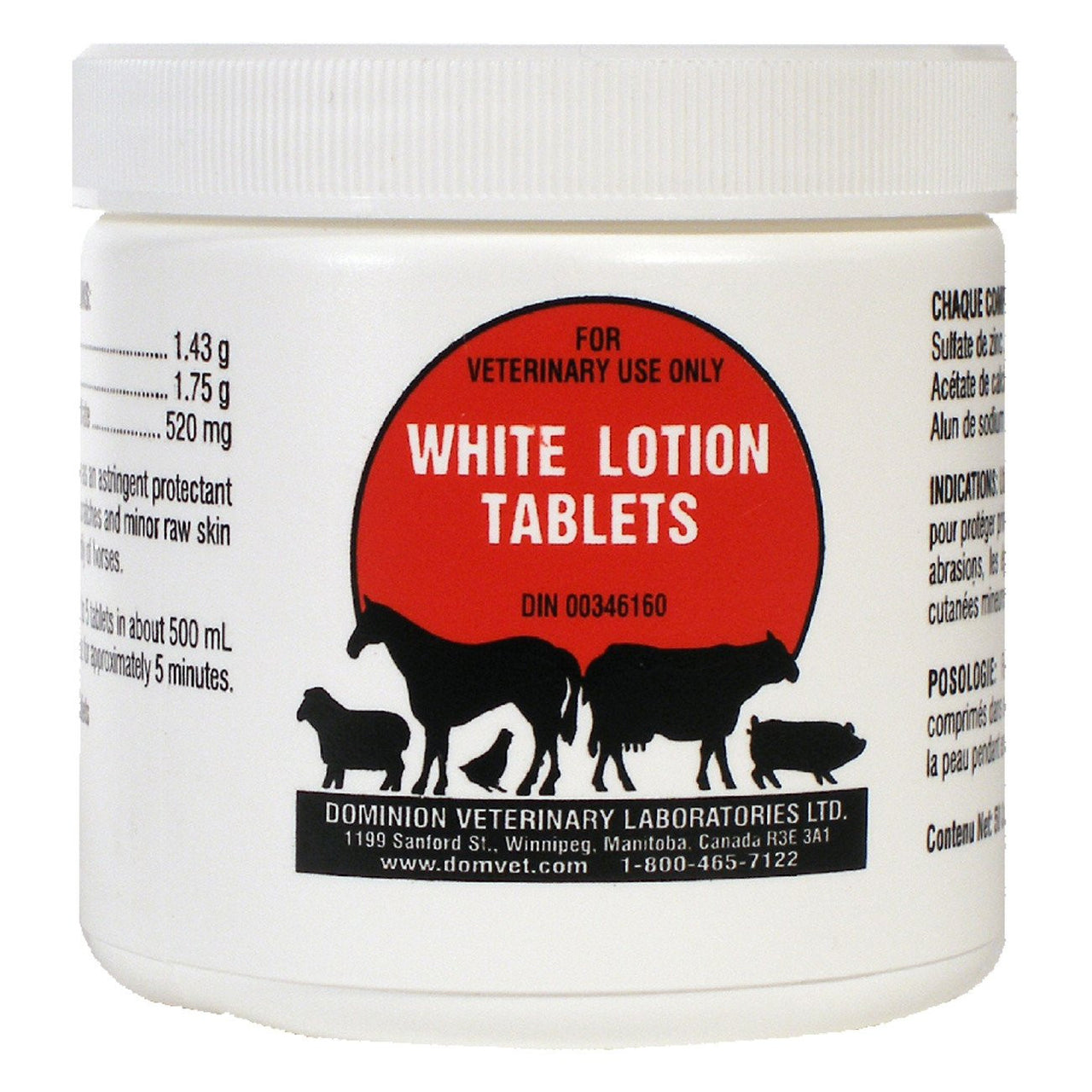 Dvl White Lotion Tablets (50 Per Jar) - Pharmaceuticals Dvl - Canada