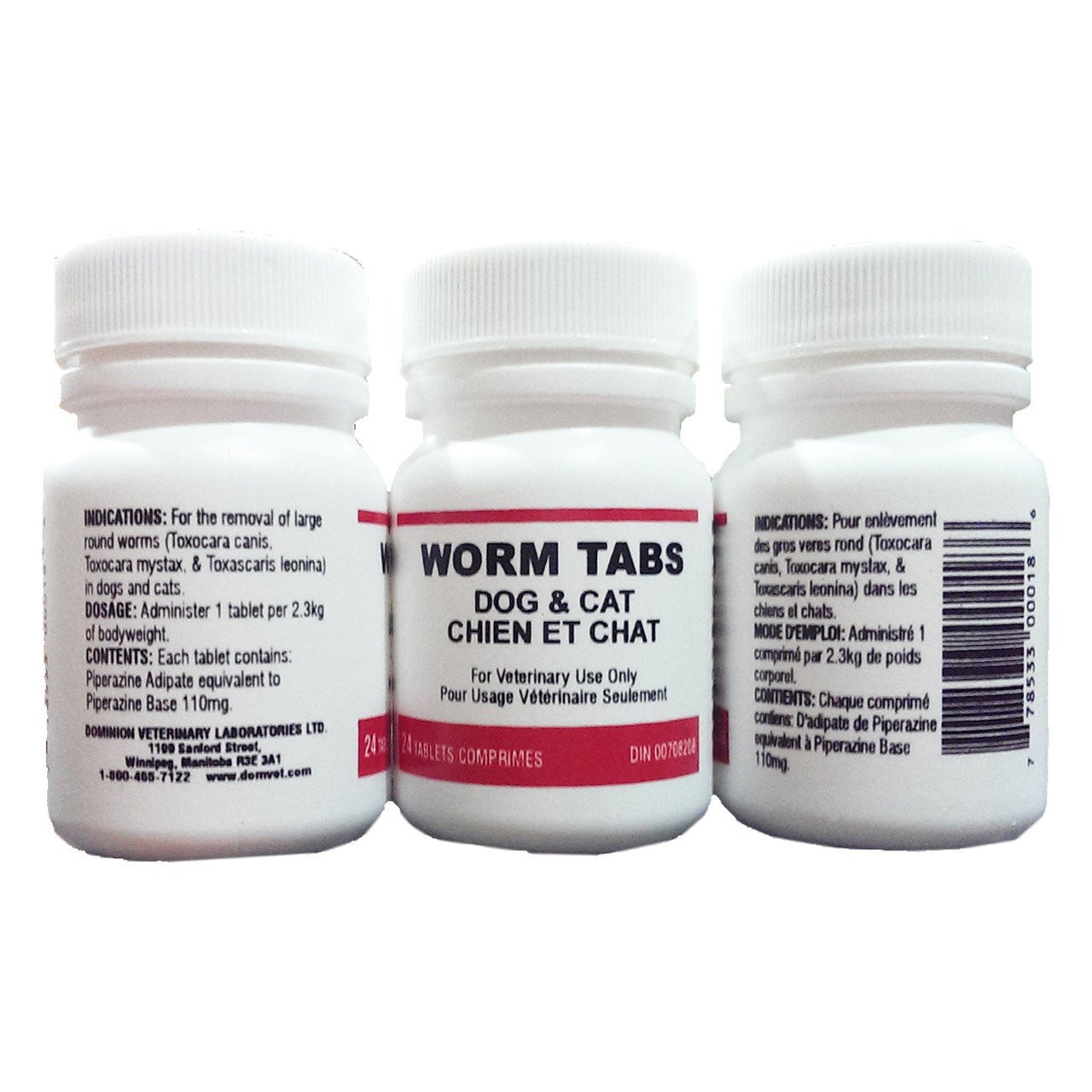 Dvl Worm Tabs - Dog And Cat (24 Tabs) - Parasiticides Dvl - Canada